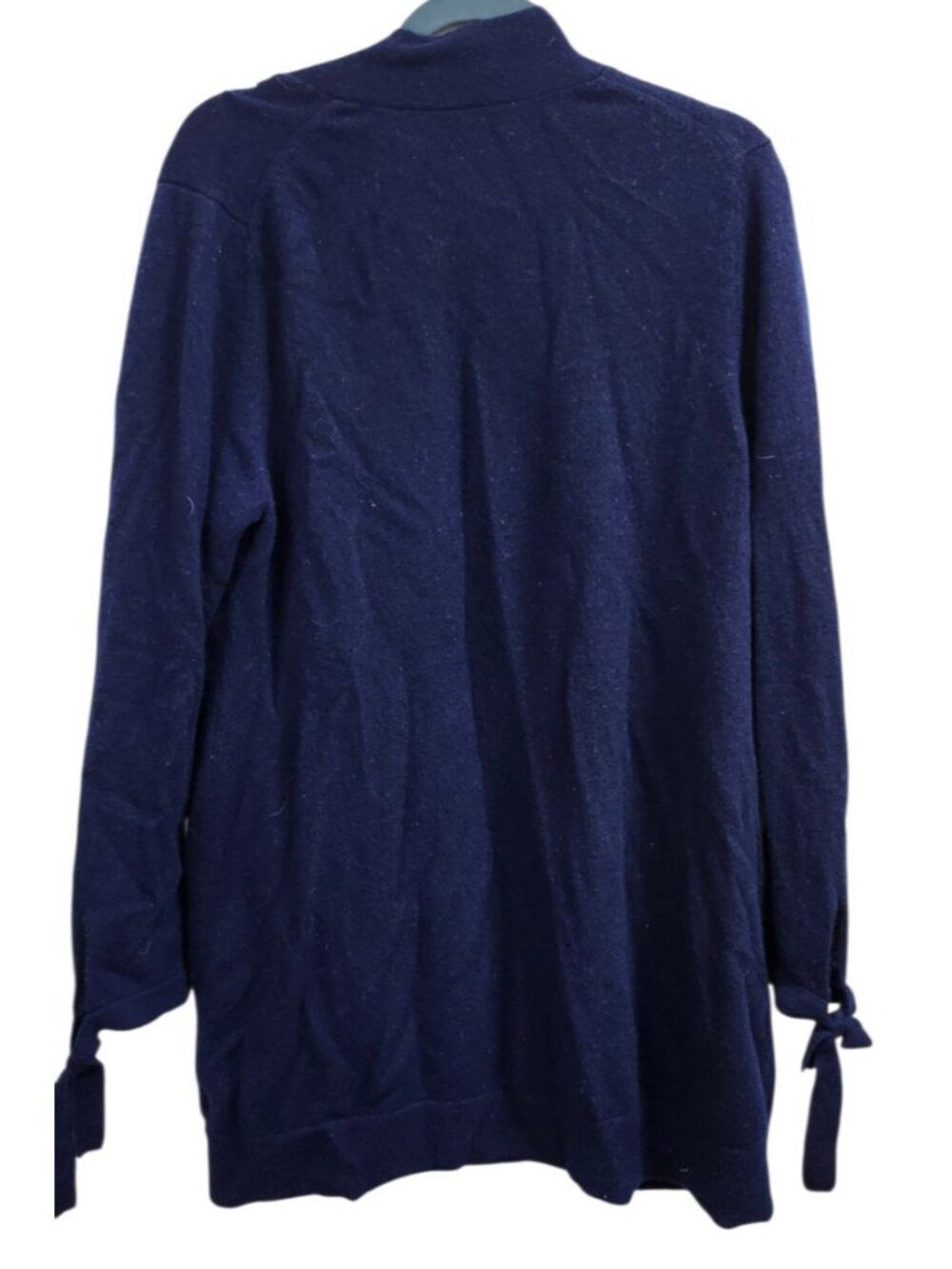 Cashmere Charter Club Luxury 100% Cashmere Cardigan Navy Blue Open Front Size XL - Picture 5 of 7